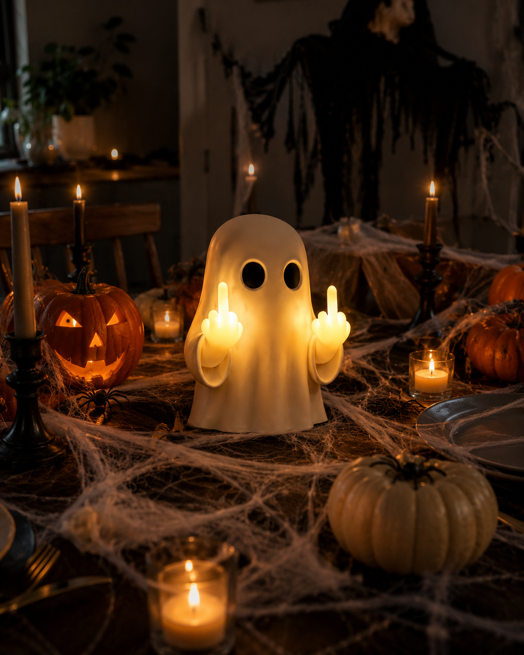 Cute Ghost Statue Holiday Creative Ghost Small Night Lamp