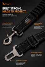 PawSecure™ Premium Adjustable Dog Car Seat Belt