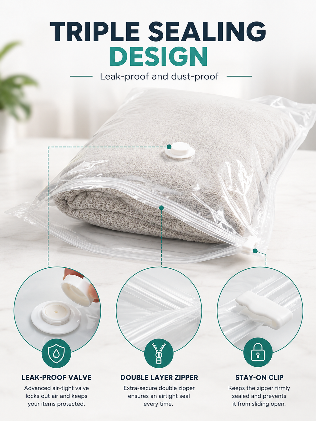VacuSeal™ Space Saving Vacuum Storage Bags | 15-Piece Set