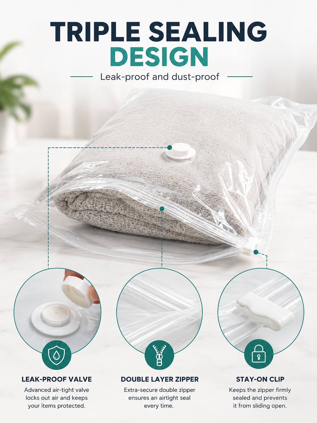 VacuSeal™ Space Saving Vacuum Storage Bags | 15-Piece Set