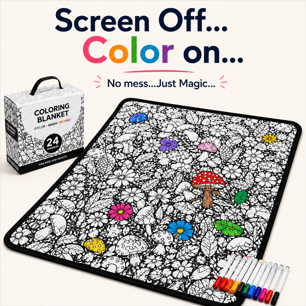Reusable Washable Coloring Blanket