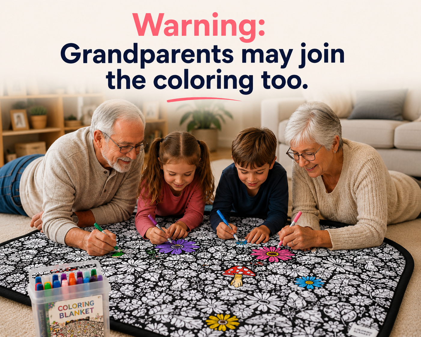 Reusable Washable Coloring Blanket